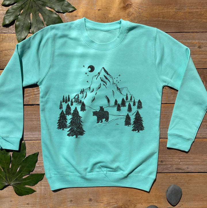 kids blu bear print jumper