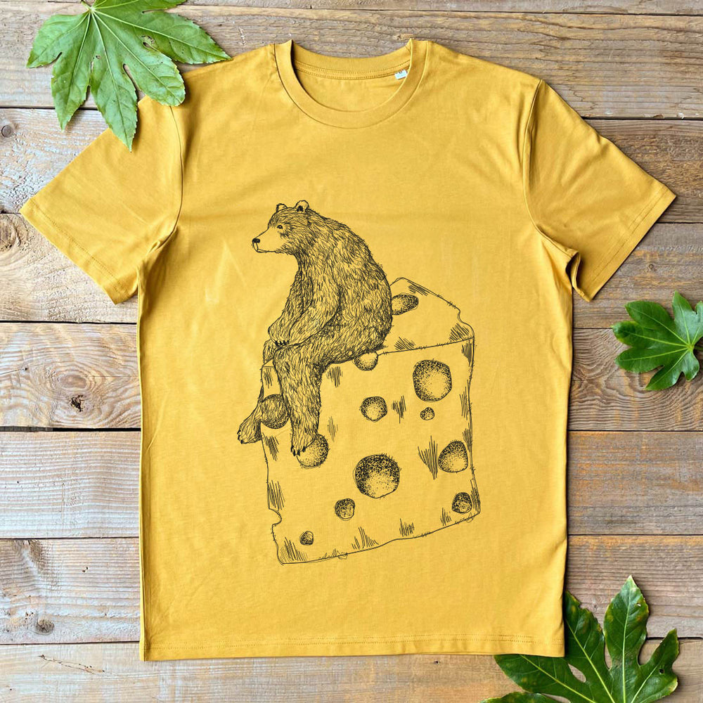 bear and swiss cheese mustard tee
