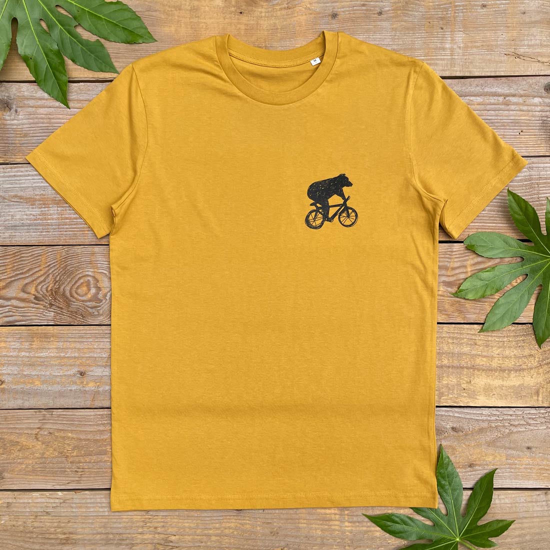 bear riding bike mens tee