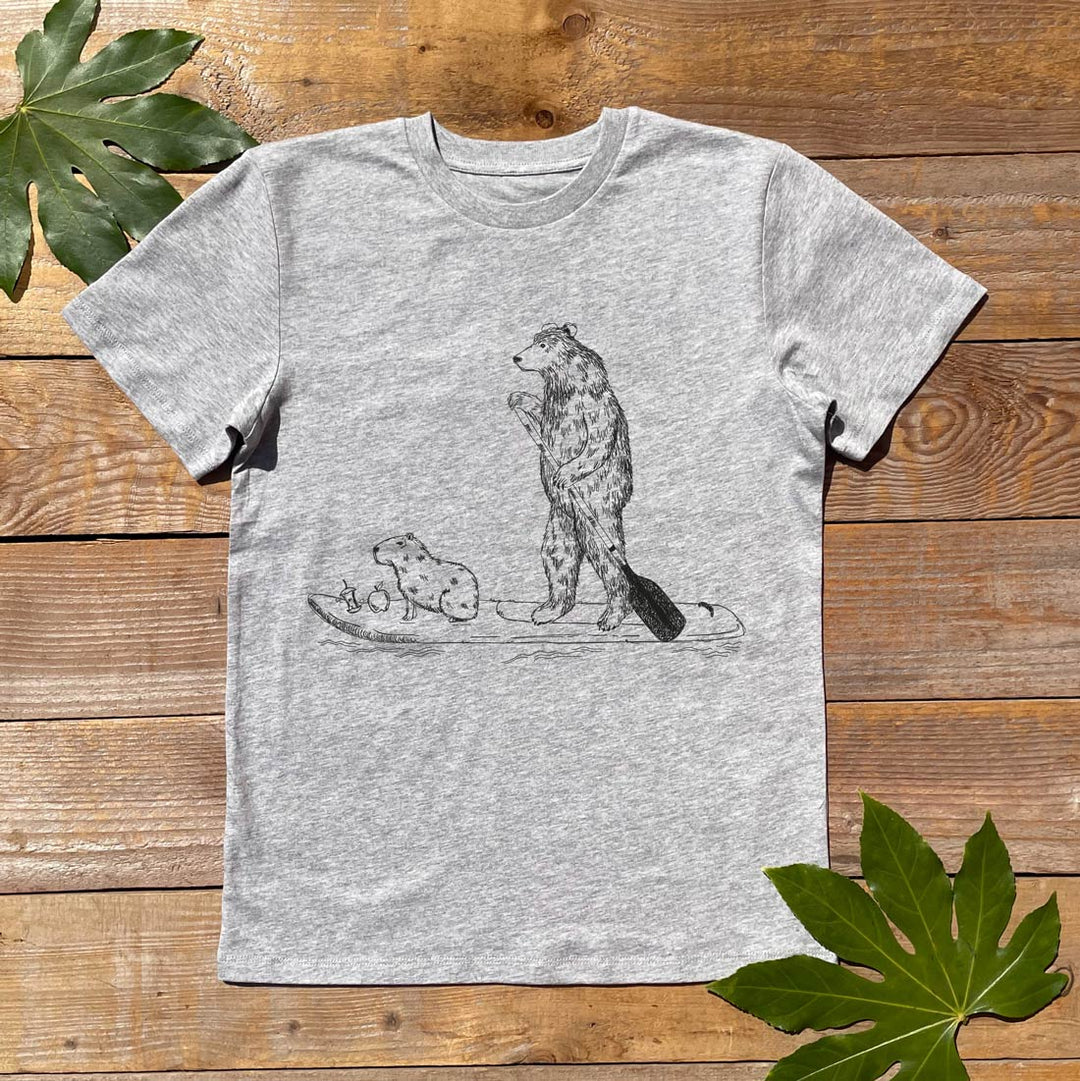 grye tee with bear and capybara design