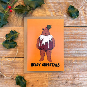 Pudding Bear Christmas Card