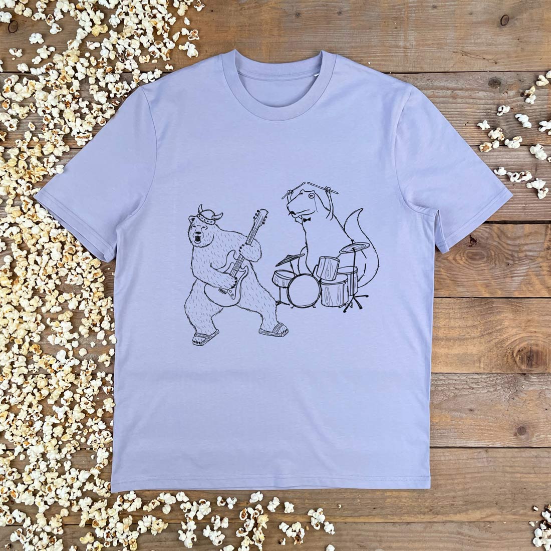 BEAR AND DINO ROCK BAND TSHIRT