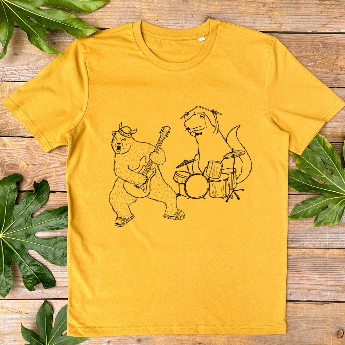 BEAR AND DINO ROCK BAND TEE