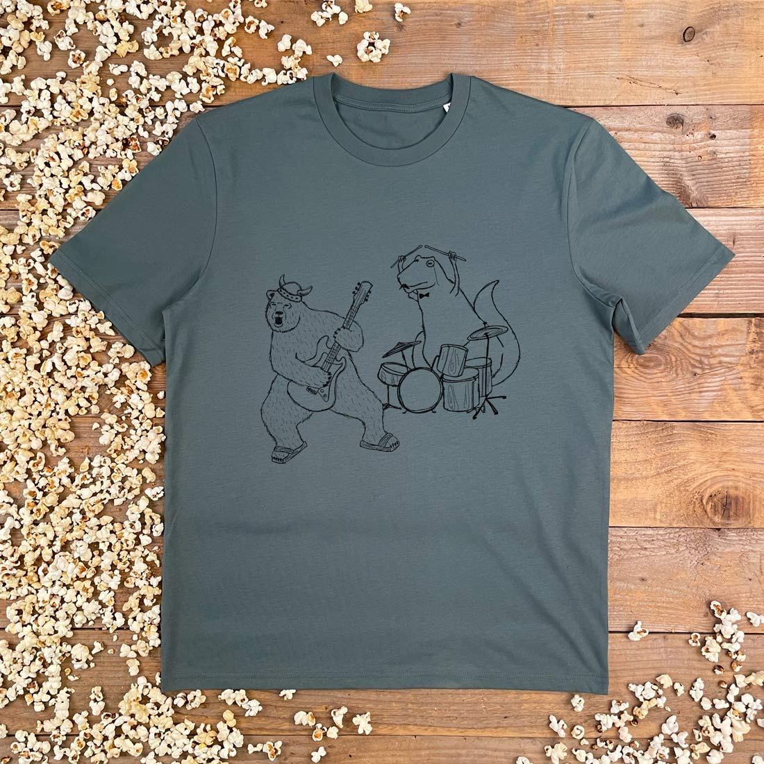 BEAR AND DINO ROCK BAND TEE