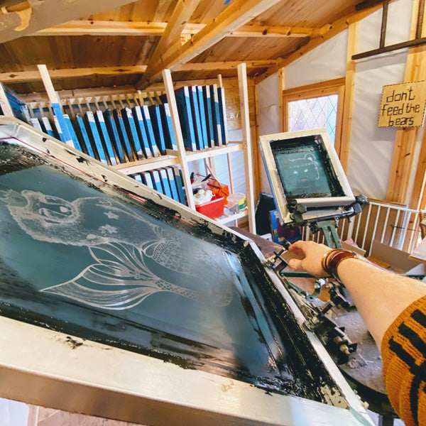 Traditional DFTB screen printing in progress