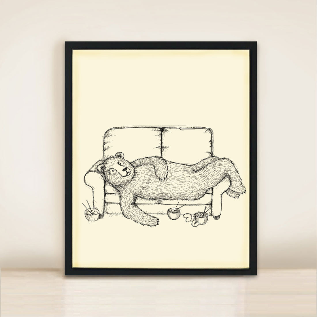 Sofa Bear Poster Print A3