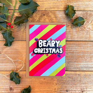 'Beary Christmas' Candy stripe Card