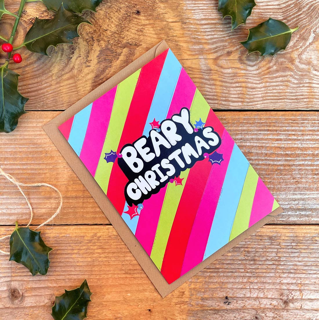 beary christmas text card