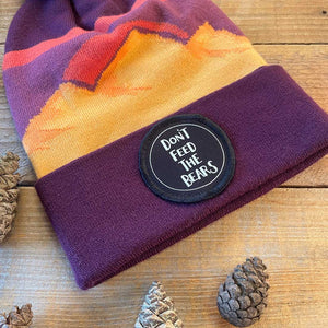 'Don't Feed The Bears' Bobble Hat - Sunset Mountain