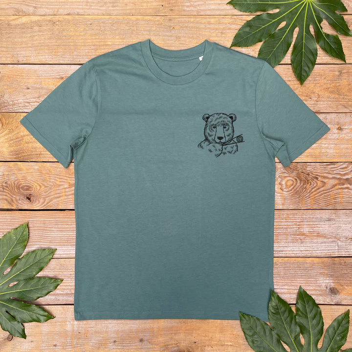 pesto colour mens tee with bear nd sushi print