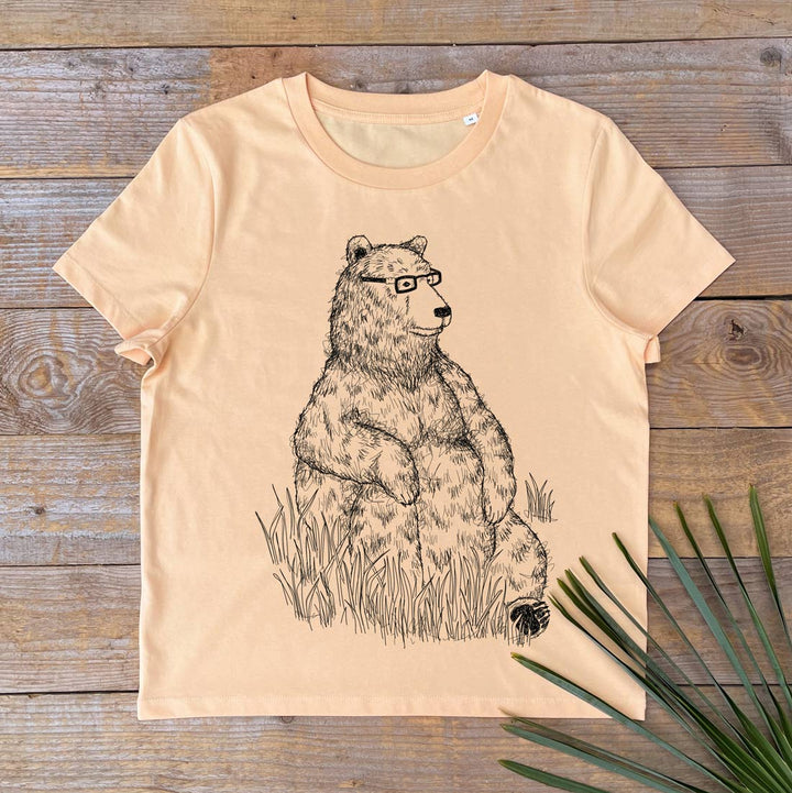 sitting bear design womens tee