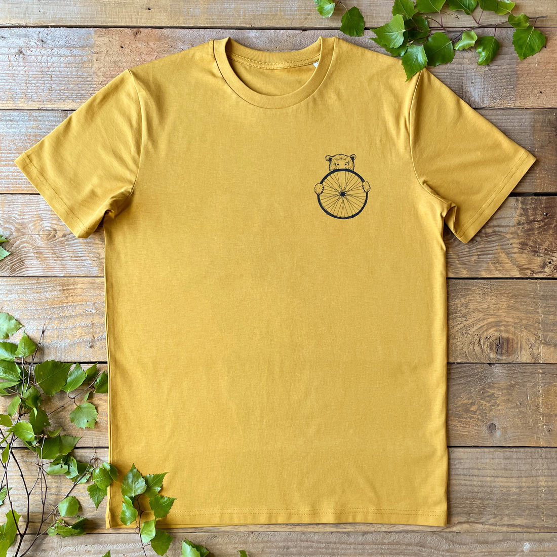 men's bear and bicycle t-shirt