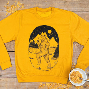 mens mustard bear jumper