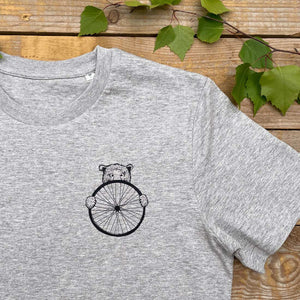 BEAR AND BIKE WHEEL PRINT TEE