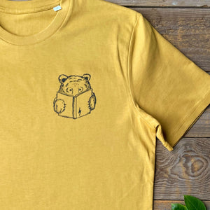 BEAR AND BOOK MUSTARD COLOUR TEE