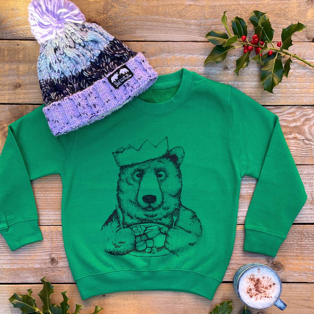 bear and christmas dinner jumper