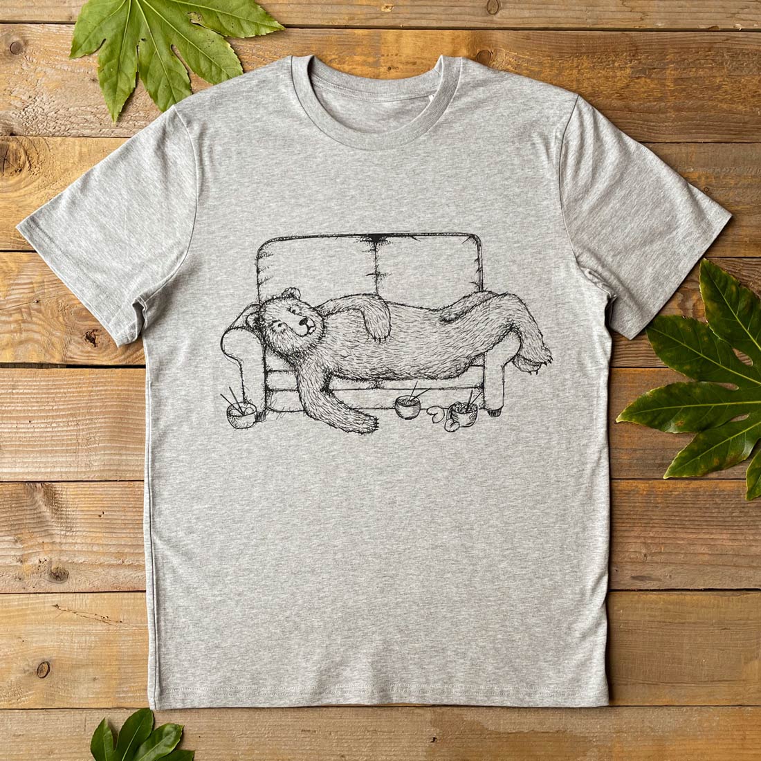 BEAR ON SOFA GREY TEE