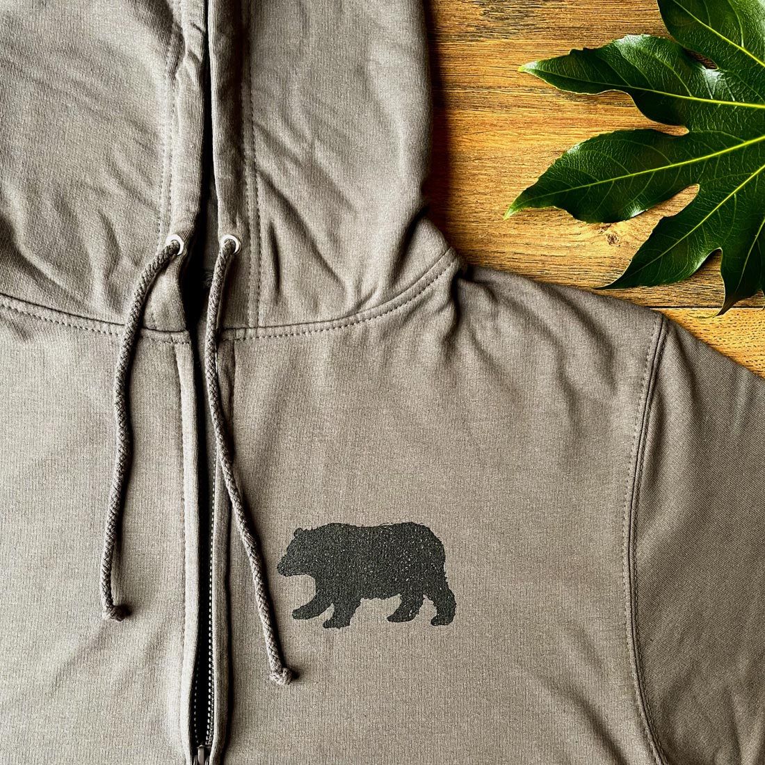 little walking bear hoodie charcoal